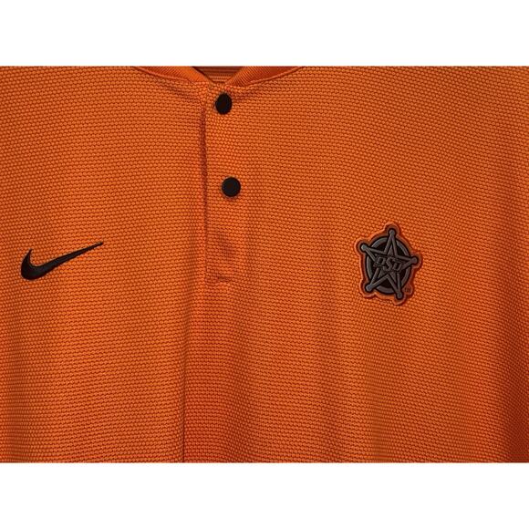 Nike Polo Shirt Mens OSU XXL Dri-FIT Blade Collar Orange Football Golf Baseball - Picture 3 of 8
